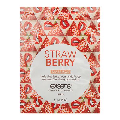 Varmende Massageolie Exsens Jordbær Sachet 3ml