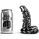 All Black Dildo 13 cm med Ribbet Skaft