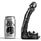 Dildo ALL BLACK 19 CM med detaljeret design
