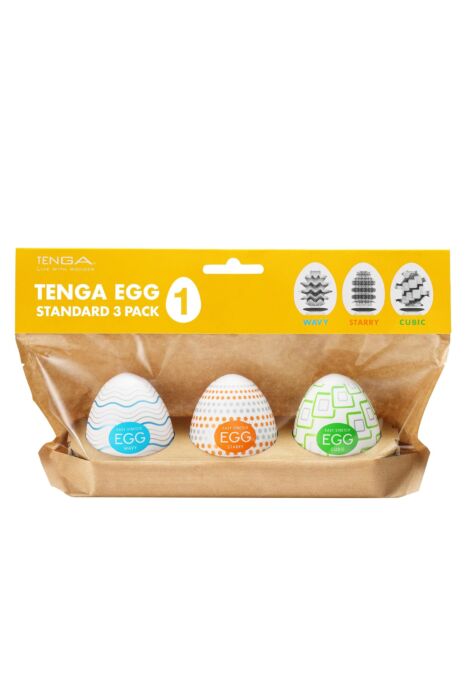 Masturbator Tenga EGG STANDARD 3 PACK I med varierede teksturer Masturbator Tenga EGG STANDARD 3 PACK I med varierede teksturer