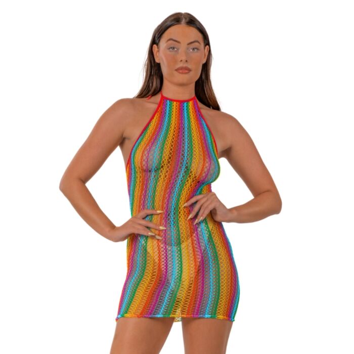 Lingeri Lace Rainbow Halter Neck Dress Lingeri Lace Rainbow Halter Neck Dress