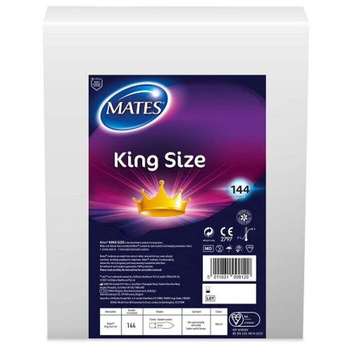Kondom Mates King Size Bredere Pasform Kondom Mates King Size Bredere Pasform