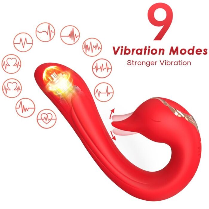 ARMONY Delfinvibrator med varmeeffekt i rød ARMONY Delfinvibrator med varmeeffekt i rød