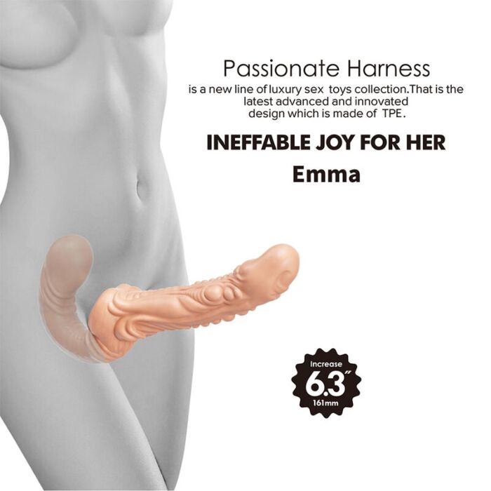 Dobbelt penetration strap-on BAILE EMMA med tekstur Dobbelt penetration strap-on BAILE EMMA med tekstur