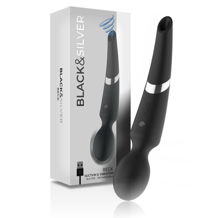 Vibratør BLACK&SILVER Beck med sugefunktion Vibratør BLACK&SILVER Beck med sugefunktion