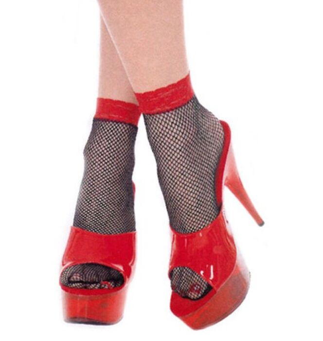 Korte strømper Music Legs med netdesign