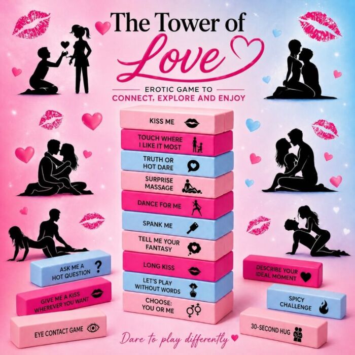 Spil Diverty Sex Love Tower Game med 48 træblokke Spil Diverty Sex Love Tower Game med 48 træblokke