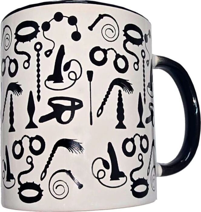 DIABLO PICANTE - TAZA BLANCA BONDAGE & ASA NEGRA 370 ML DIABLO PICANTE - TAZA BLANCA BONDAGE & ASA NEGRA 370 ML