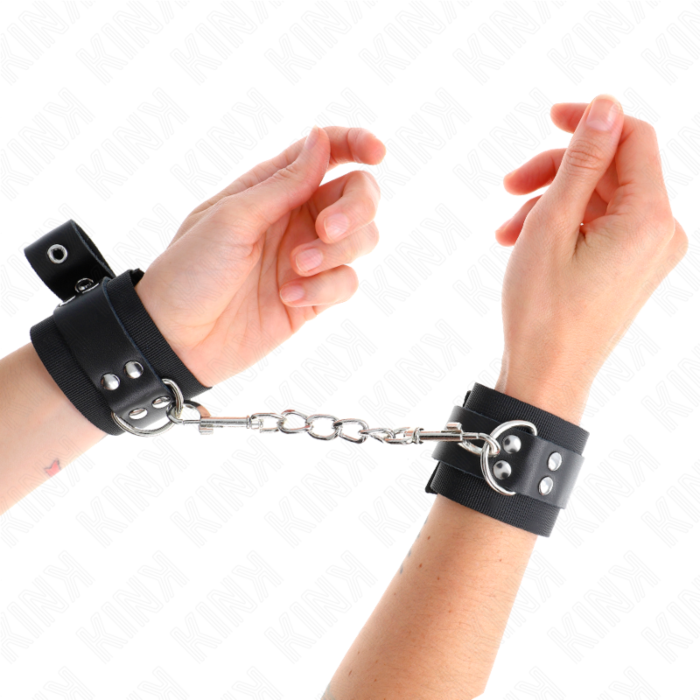 KINK Sorte Nylon Håndjern Justerbare 19-29 cm