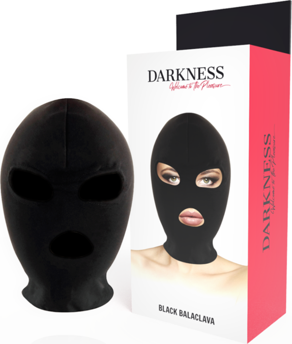 Gorro BDSM Darkness - Máscara con apertura para boca y ojos Gorro BDSM Darkness - Máscara con apertura para boca y ojos