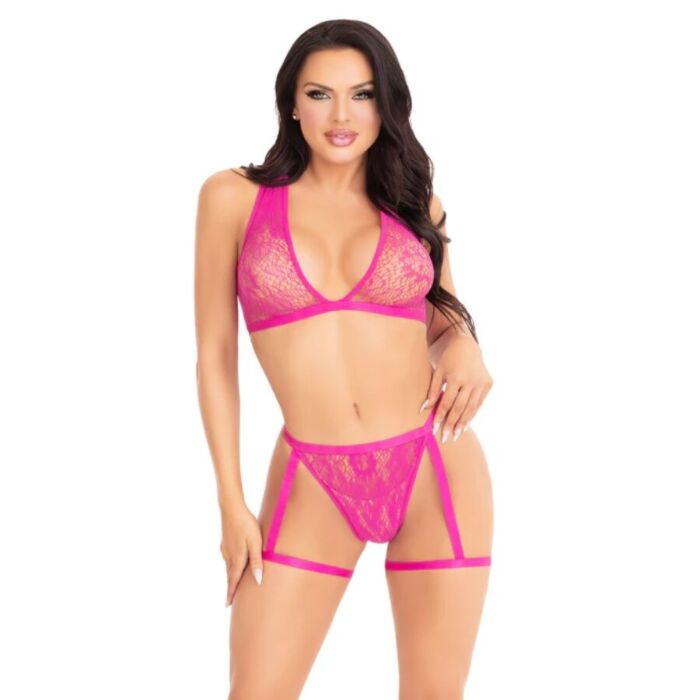 Top og trusser LEG AVENUE 86148 med blonder Top og trusser LEG AVENUE 86148 med blonder