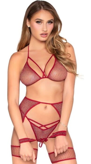 Lingerisæt LEG AVENUE SETS 89362 rød onesize