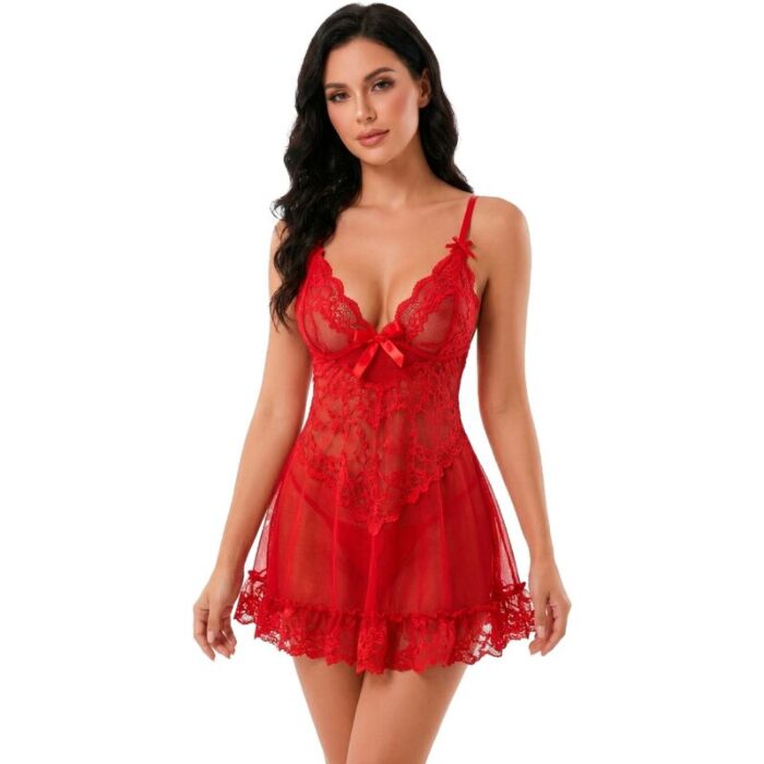 Babydoll LIVCO CORSETTI Nuit Set T-Shirt + Røde Trusser Babydoll LIVCO CORSETTI Nuit Set T-Shirt + Røde Trusser
