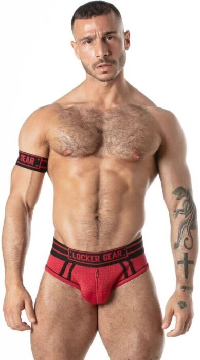 Jockstrap-trusser LOCKER GEAR SPORT MESH JOCK BRIEF RED L