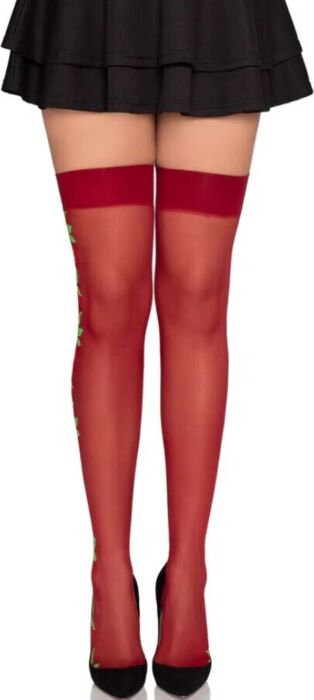 Medias de Liguero Leg Avenue 1957 con Flores Rojas Medias de Liguero Leg Avenue 1957 con Flores Rojas