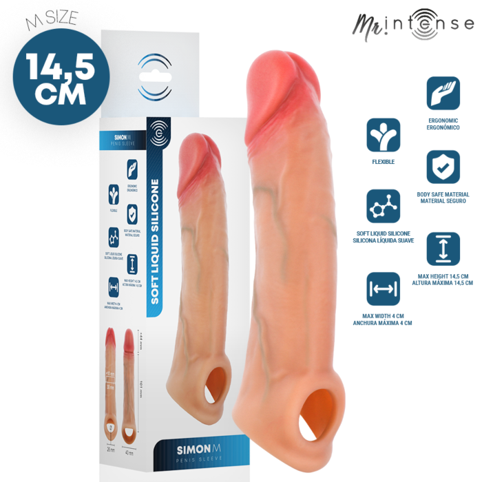 MR INTENSE Simon M silikon penis sleeve til intens oplevelse MR INTENSE Simon M silikon penis sleeve til intens oplevelse