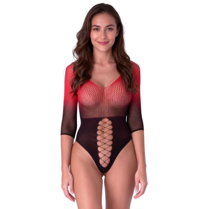 Bodystocking Passion Woman BS118 med 3/4 ærmer Bodystocking Passion Woman BS118 med 3/4 ærmer