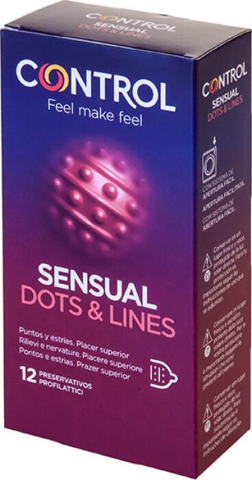Preservativos Control Sensual Dots & Lines con estimulación extra Preservativos Control Sensual Dots & Lines con estimulación extra