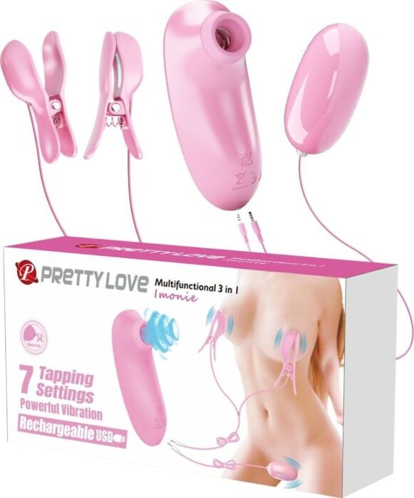 PRETTY LOVE - IMONIE SET MULTIFUNCIONAL 3 EN 1 CON SUCCIONADOR, PEZONES Y CLÍTORIS PRETTY LOVE - IMONIE SET MULTIFUNCIONAL 3 EN 1 CON SUCCIONADOR, PEZONES Y CLÍTORIS