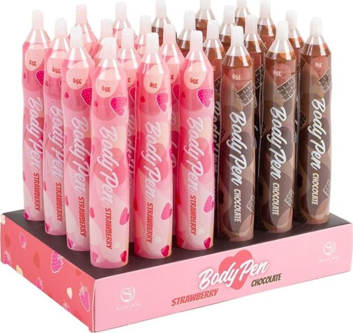Spiselige kropsmalingspenne SECRETPLAY COSMETIC BODY PEN DISPLAY, 24 stk.
