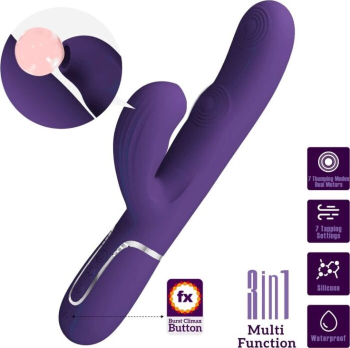 Vibrador Pretty Love Perlita Multifunción Morado Vibrador Pretty Love Perlita Multifunción Morado