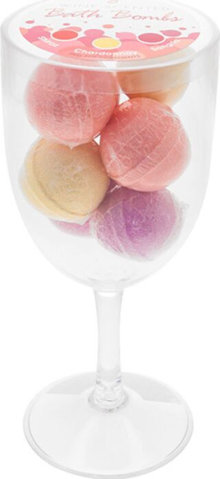 Wine Glass w/ 6 Wine Scented Bath Bombs Wine Glass w/ 6 Wine Scented Bath Bombs
