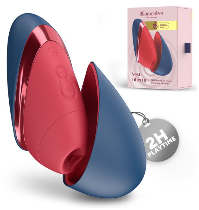 Klitorisstimulator WOMANIZER NEXT LIBERTY blå/rød med 3D Pleasure Air